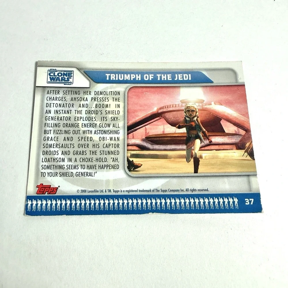 Star Wars Clone Wars Card Lot Topps 2008 Ahsoka Yoda Obi Wan 5 Cards